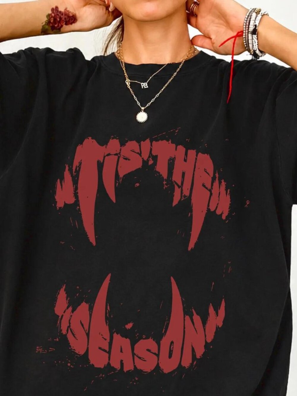 Tis The Season Halloween Shirt, Retro Fang Graphic Tee, Spooky Season Shirt